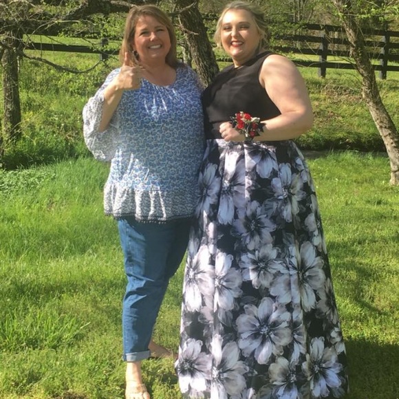 Dresses Black And White Floral Prom Dress Poshmark